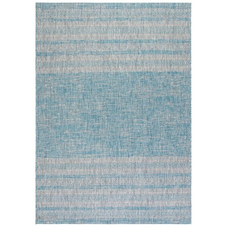 Safavieh 2 ft. x 3 ft. 7 in. Courtyard Power Loomed Accent Area Rug Aqua & Grey CY8061-37121-2